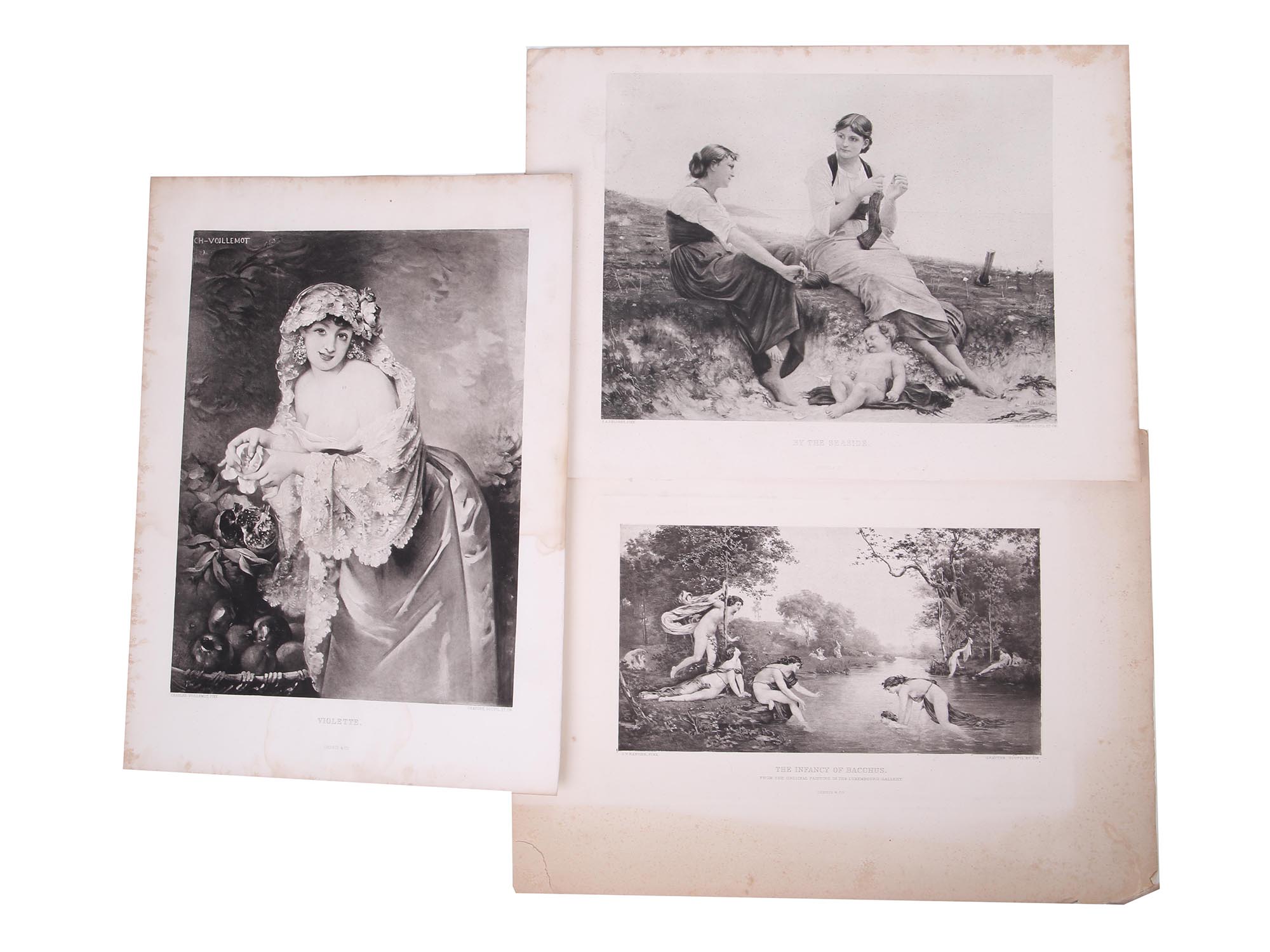 ANTIQUE NINETEENTH CENTURY FRENCH ART ETCHINGS PIC-